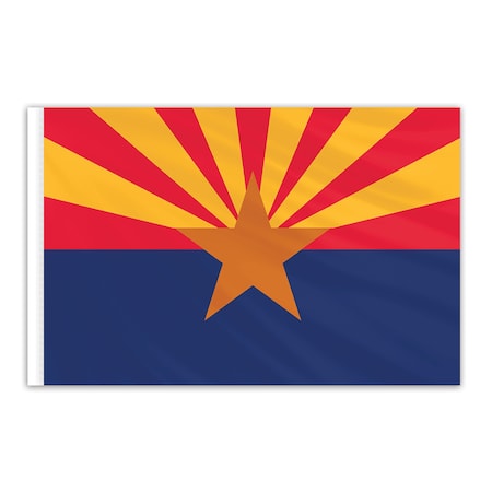 Arizona Indoor Nylon Flag 4'x6' With Gold Fringe
